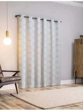 Sun Zero 40x63 Brevick Faux Linen 100% Blackout Grommet Curtain Panel